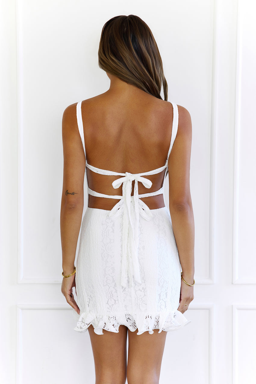 Effortless Bloom Lace Mini Dress White
