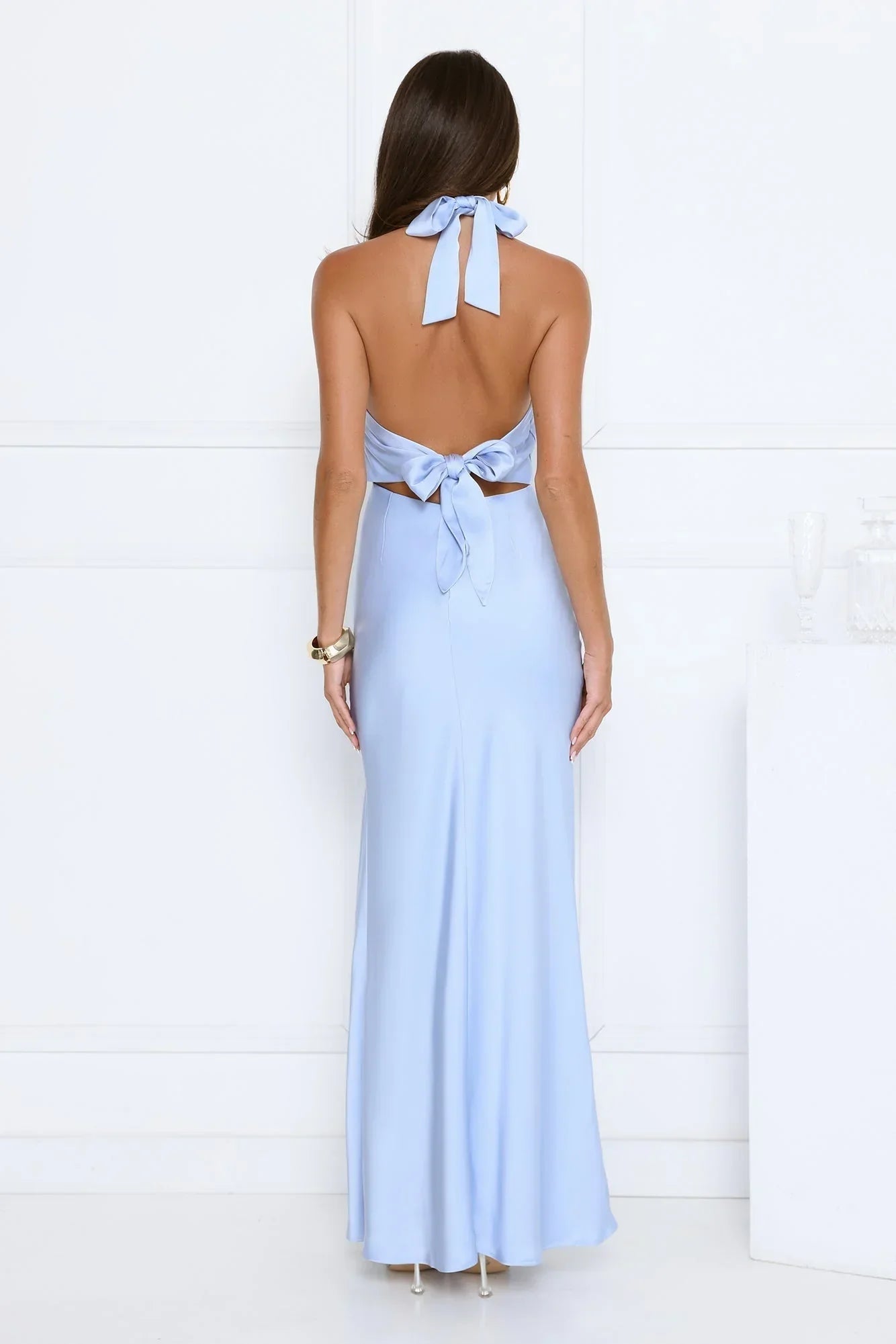 Elira Halter Maxi Dress Blue