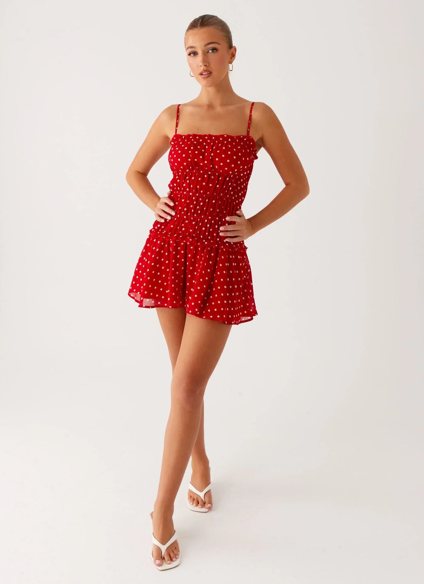 Cynlee Mini Dress - Red Polka Dot
