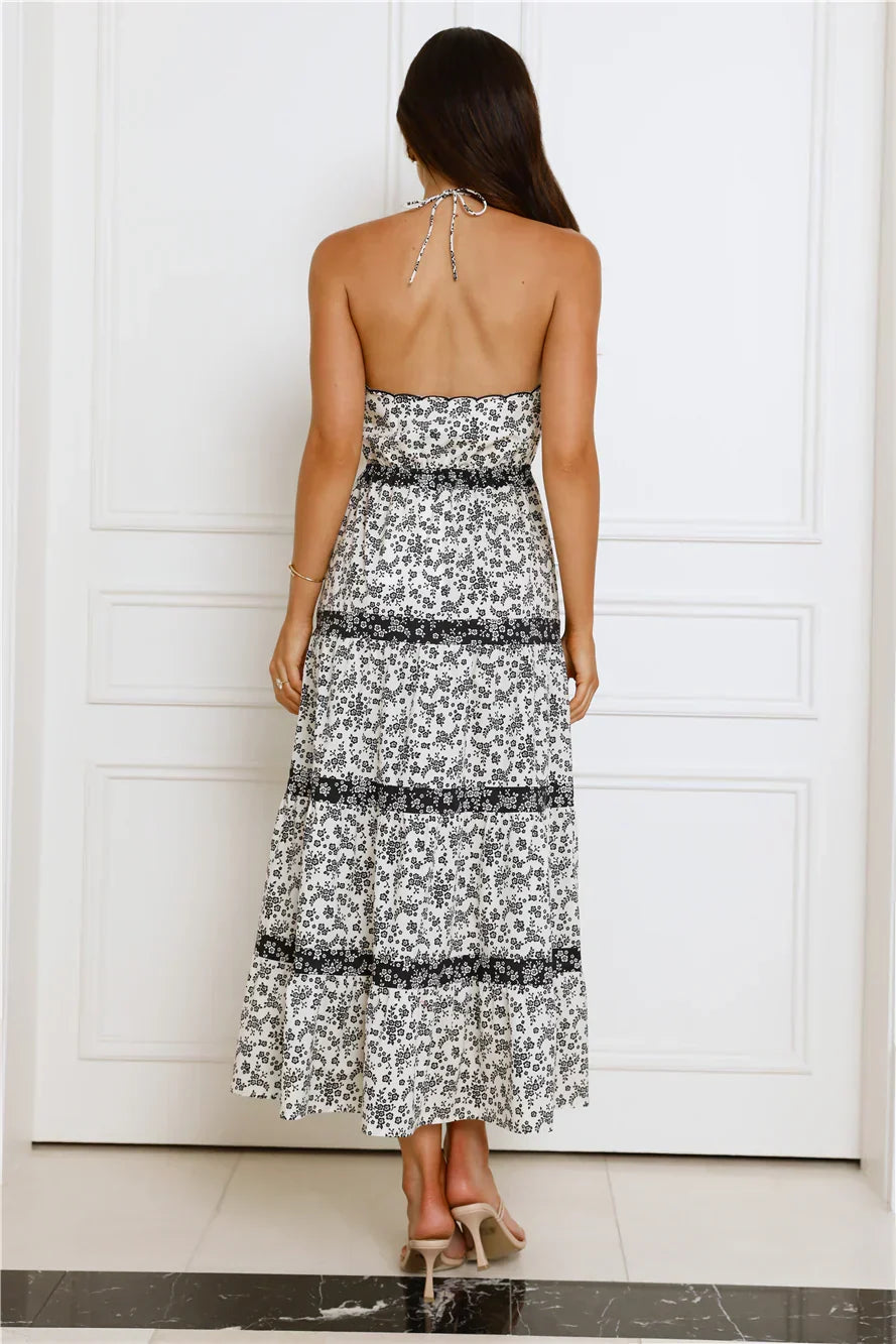Spring Garden Party Midi Dress Beige
