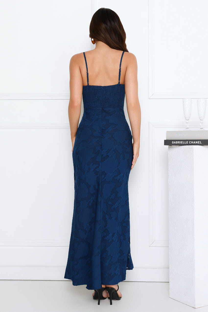Fresh Rosebud Maxi Dress Navy