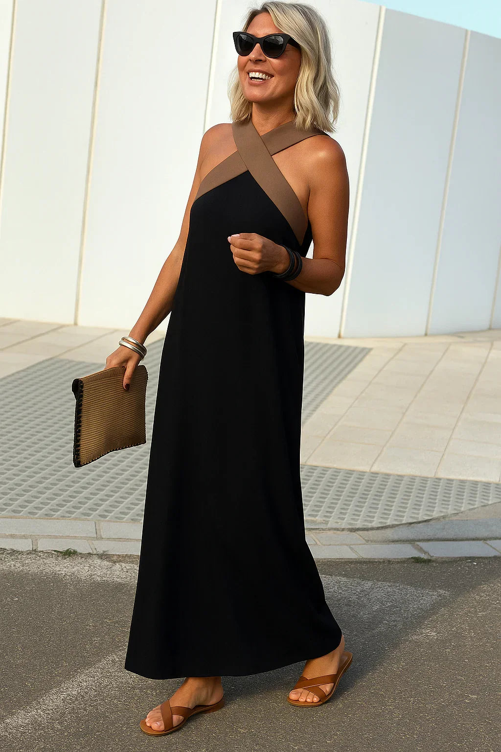 Stella Cross Maxi Dress