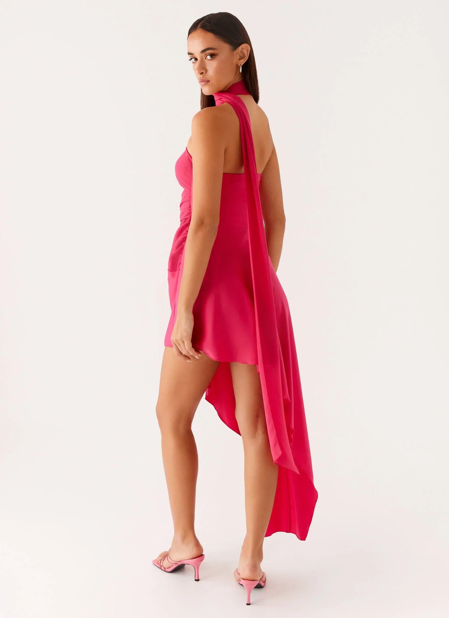 Circa Scarf Midi Dress - Hot Pink