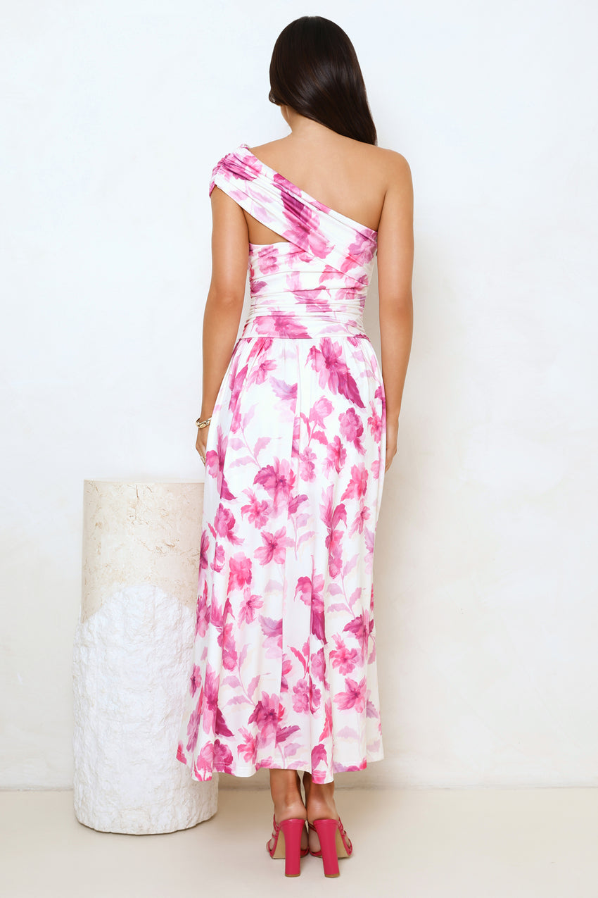 Subtle Luxe One Shoulder Maxi Dress Pink