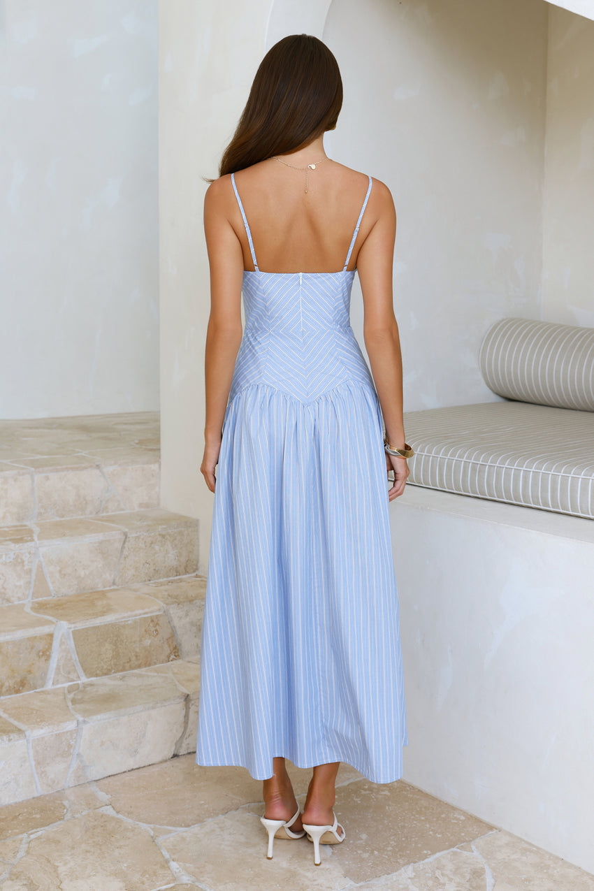 Set Sail In Style Maxi Dress Blue