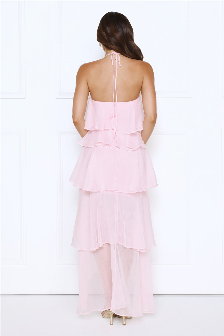 Dreamlight Affair Halter Maxi Dress Pink