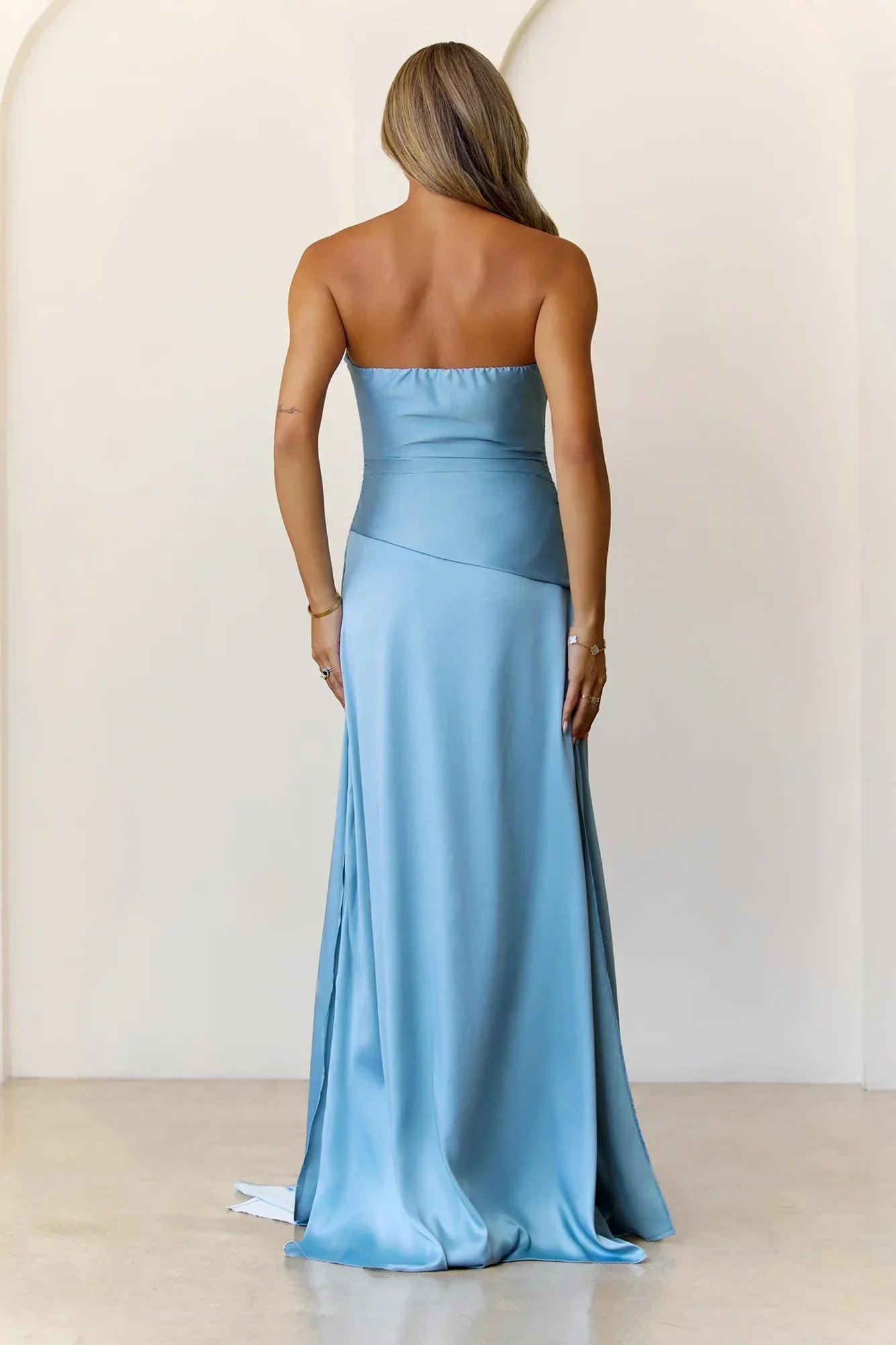 Sugar Cubes Strapless Maxi Dress Blue