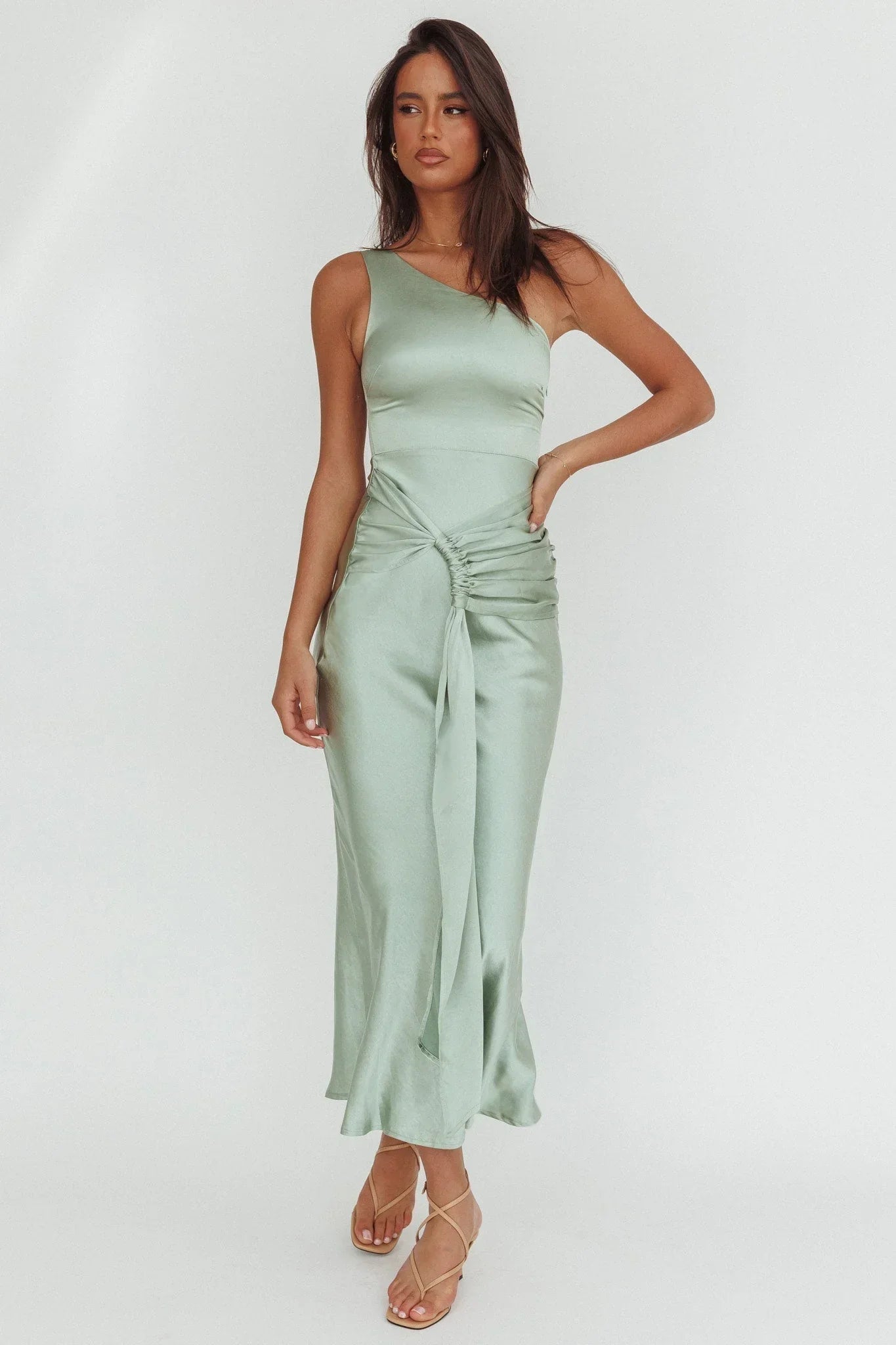 Luli Sash Midi Dress Sage