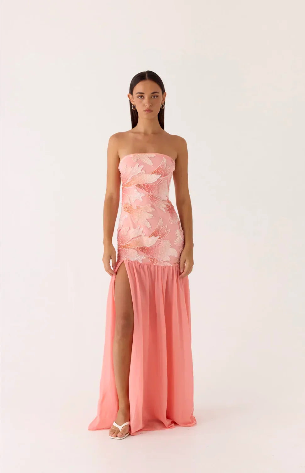 Allana Beaded Maxi Dress - Papaya