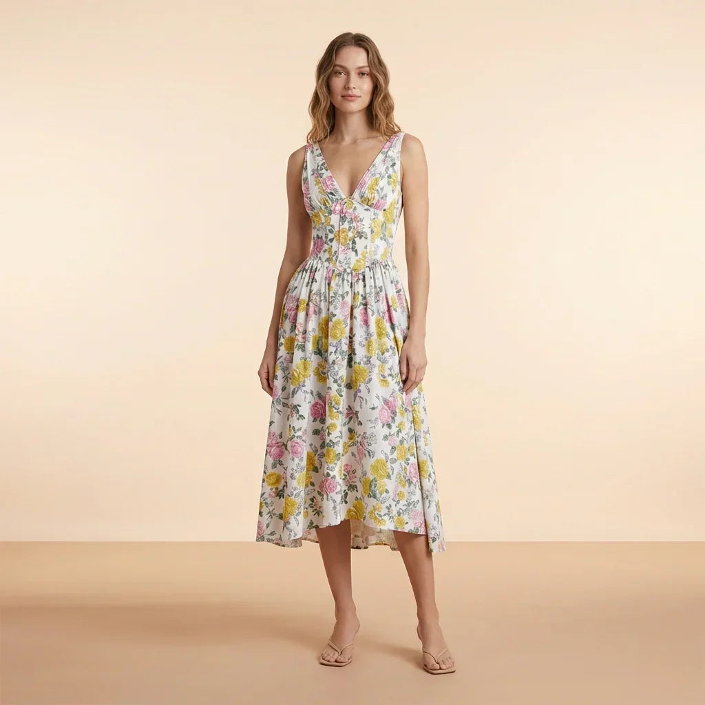 Isabelle V-Neck Midi Dress