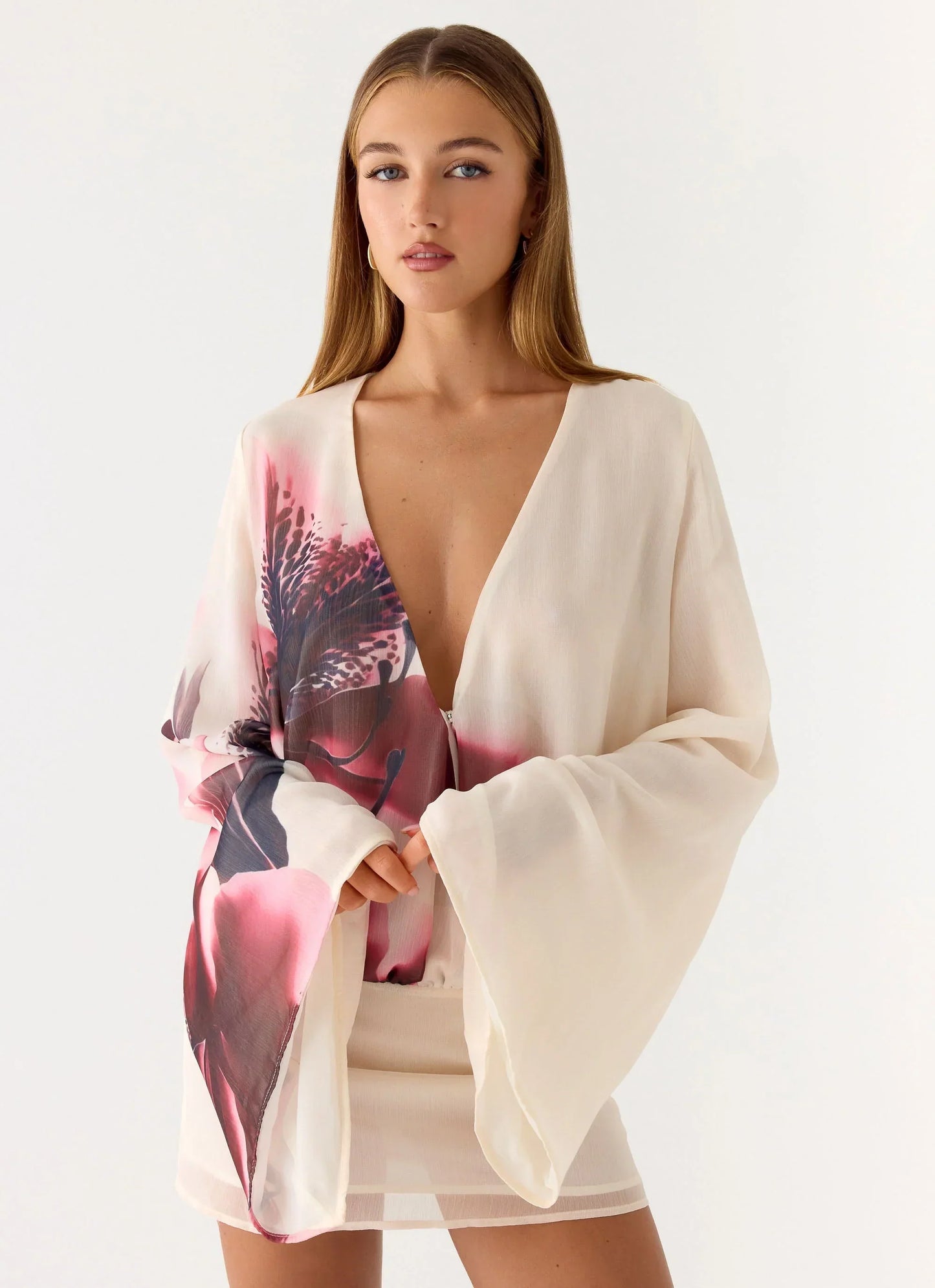 Junia Long Sleeve Mini Dress White