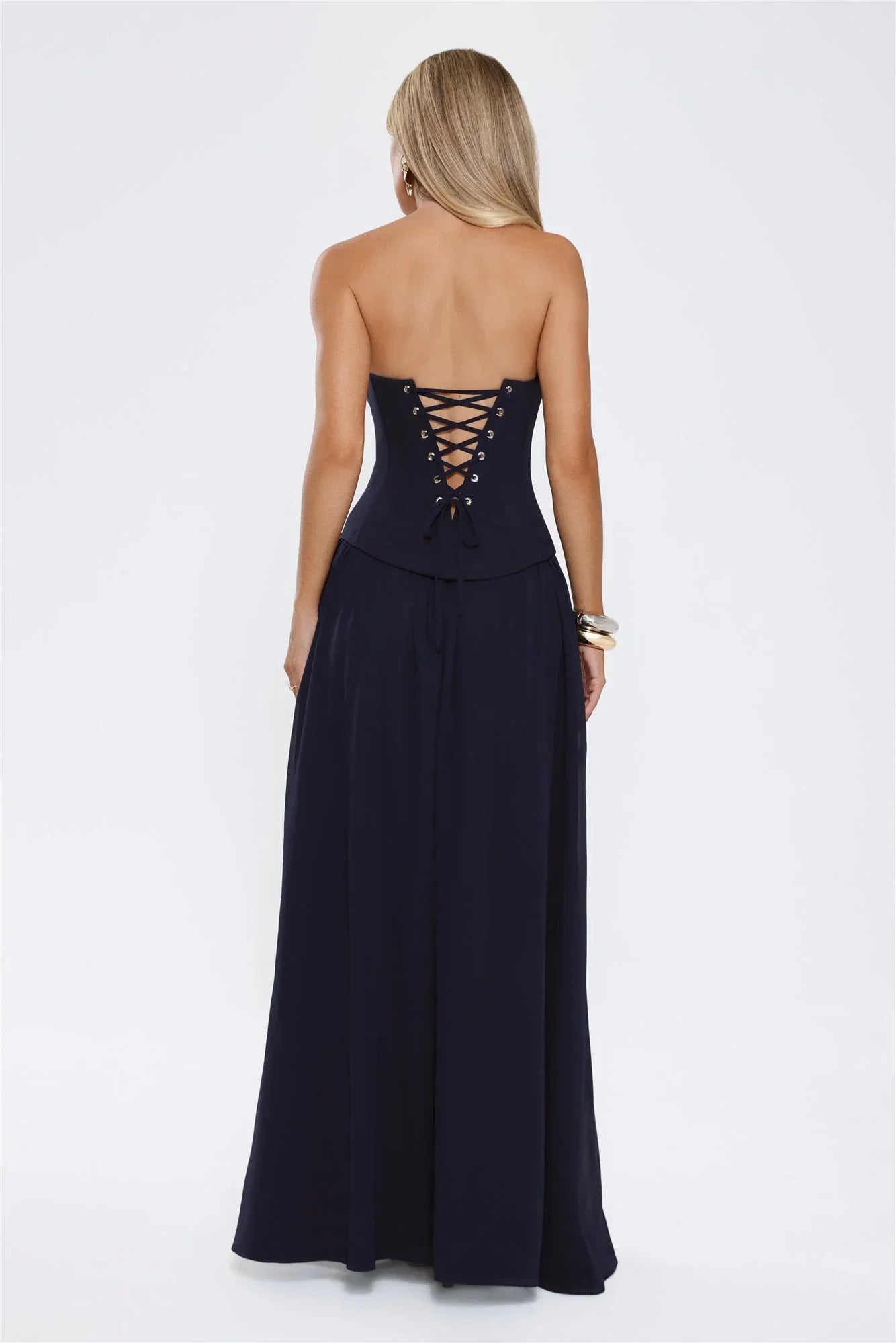 Luxe Strapless Maxi Dress Navy