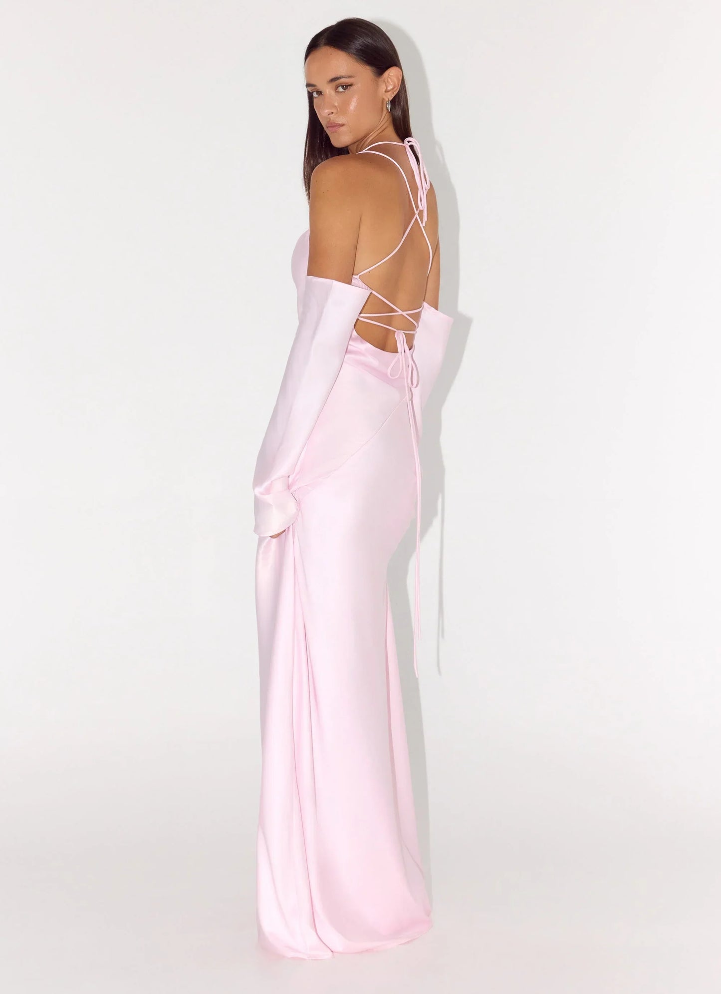Breathe Me Long Sleeve Maxi Dress Pink