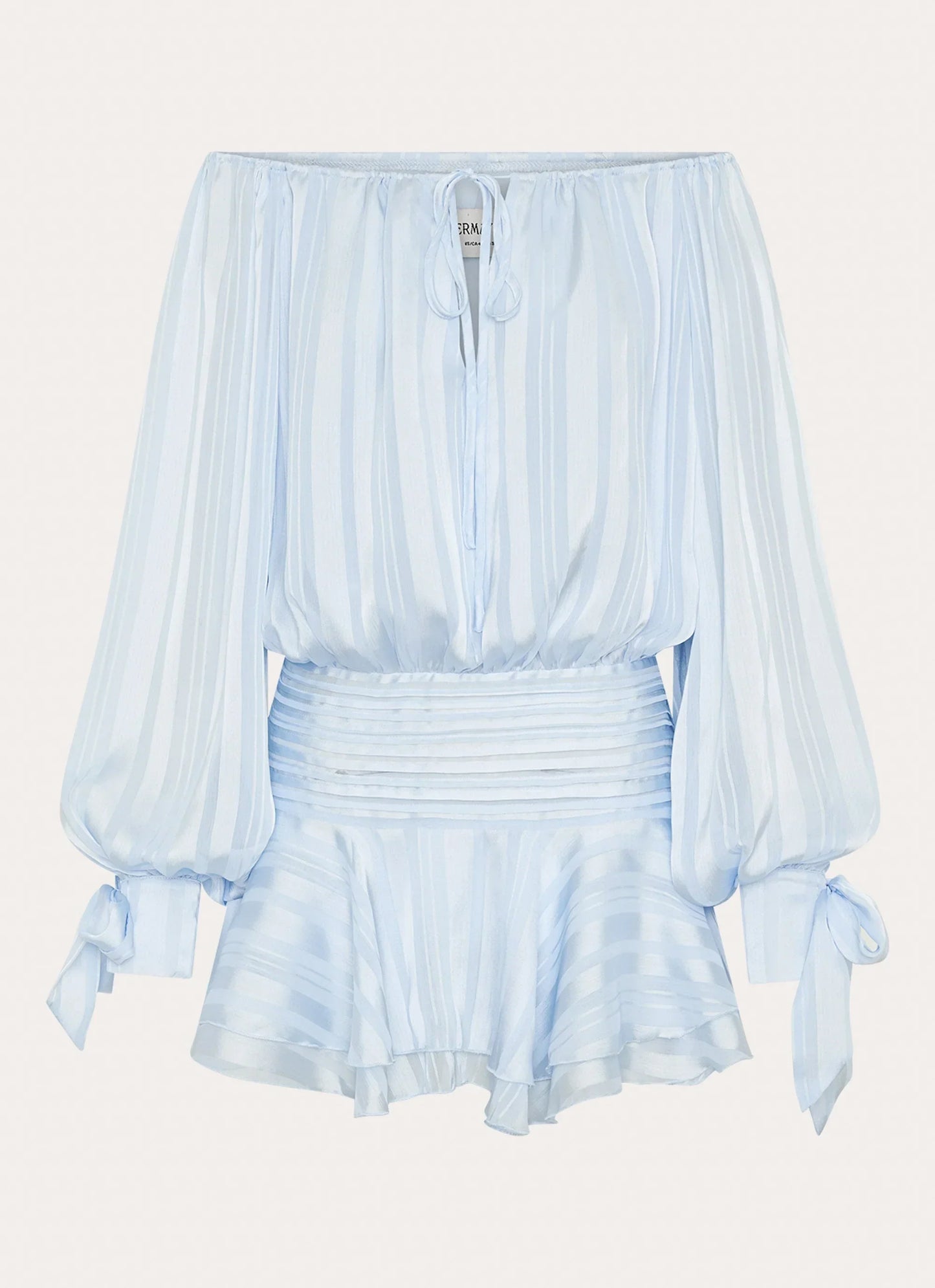 Eira Balloon Sleeve Mini Dress Blue