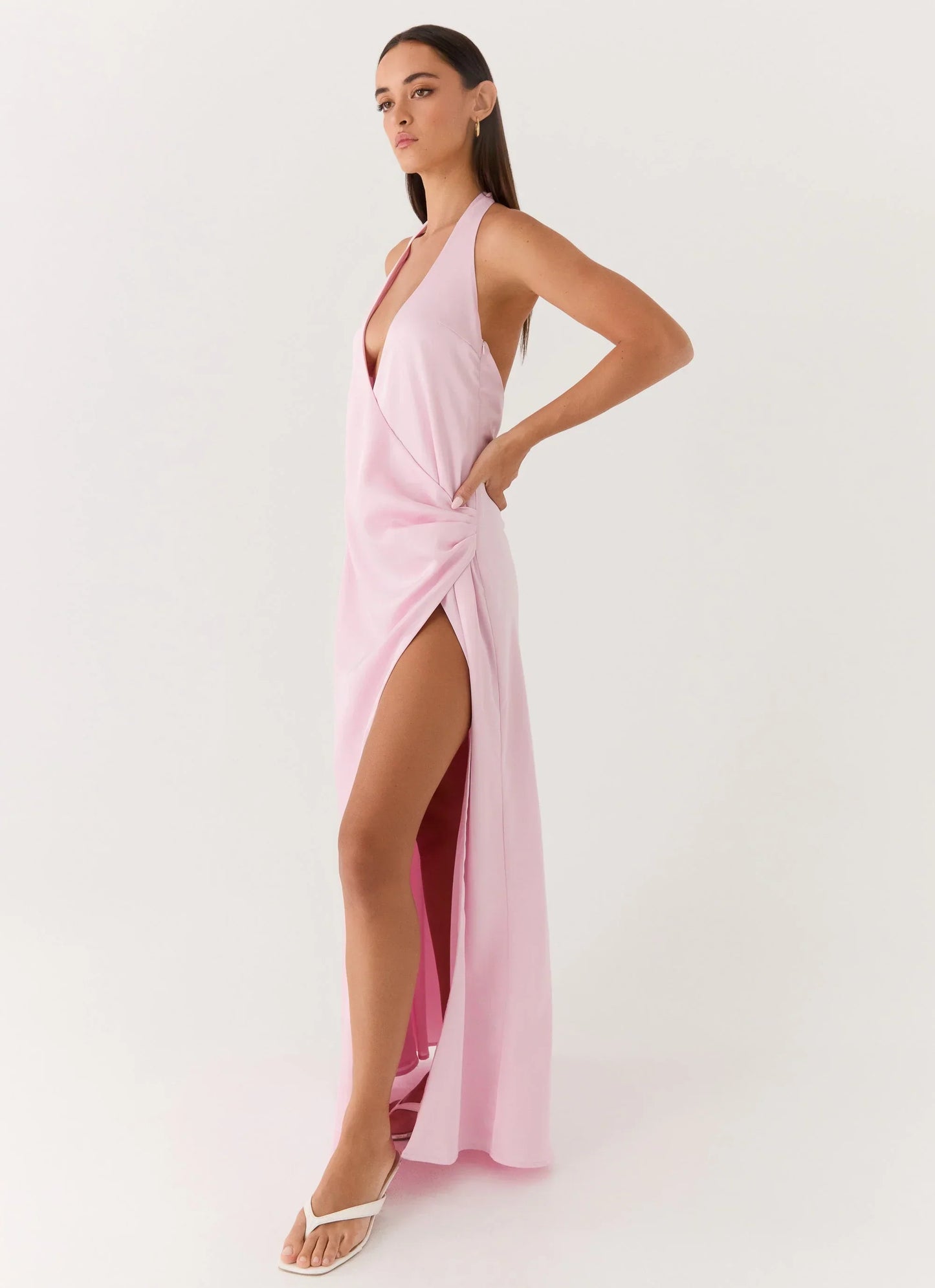 Chellie Wrap Maxi Dress Pink