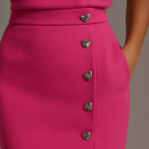 Lisandra Button Midi Dress