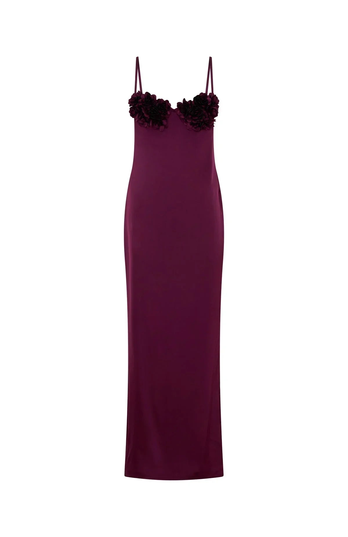 Burgundy Petal Maxi Dress