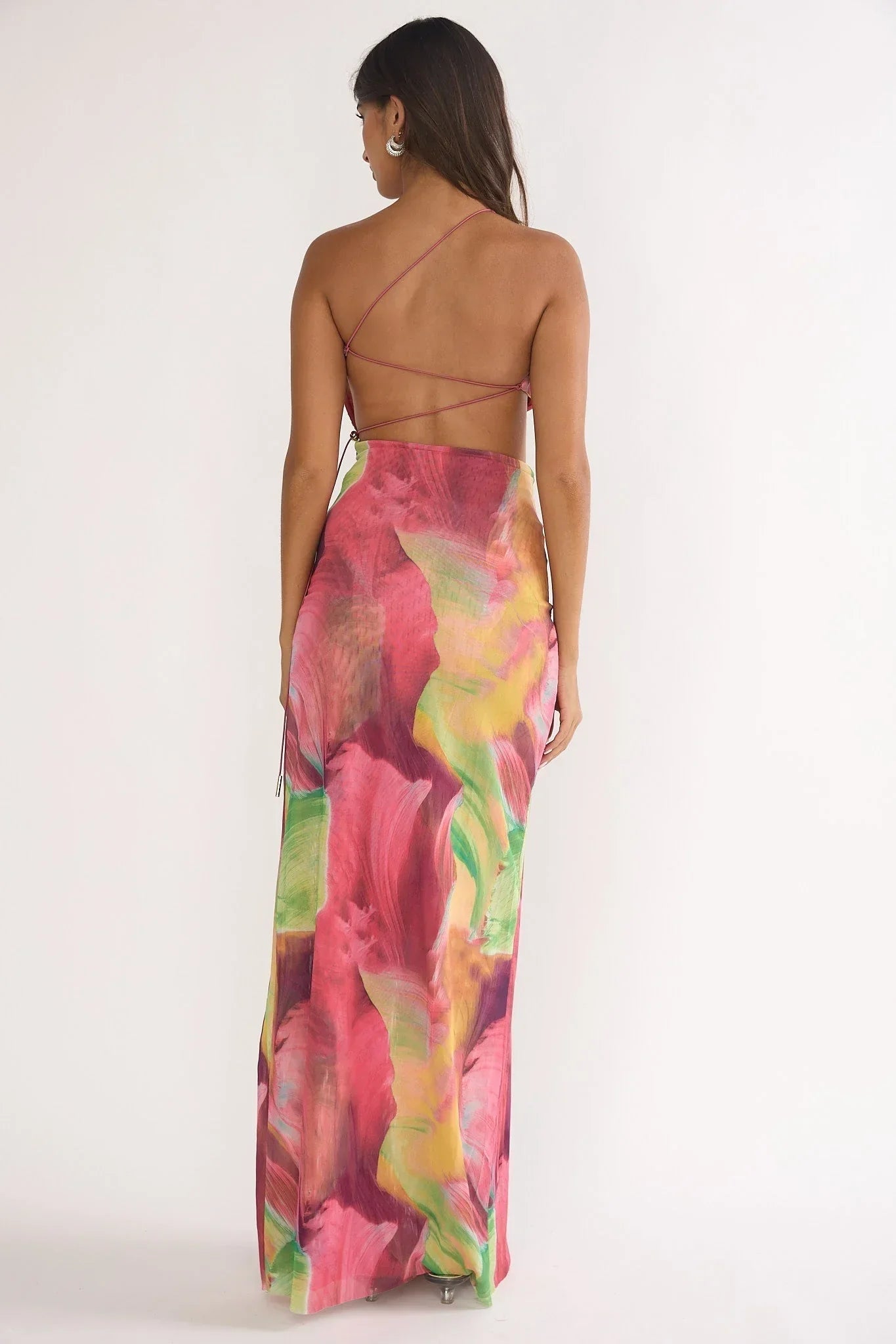 Marvella Cut Out Maxi Dress Red Multi