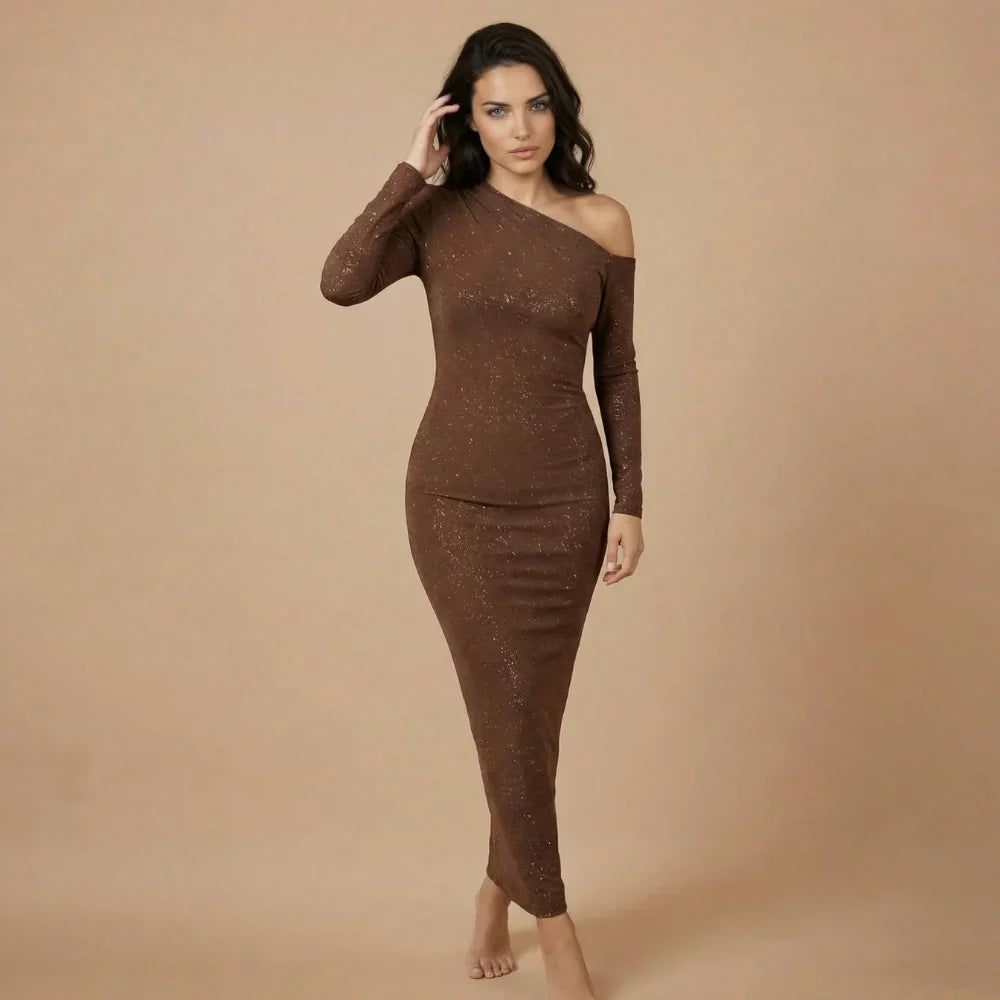 Simone Shimmer Maxi Dress