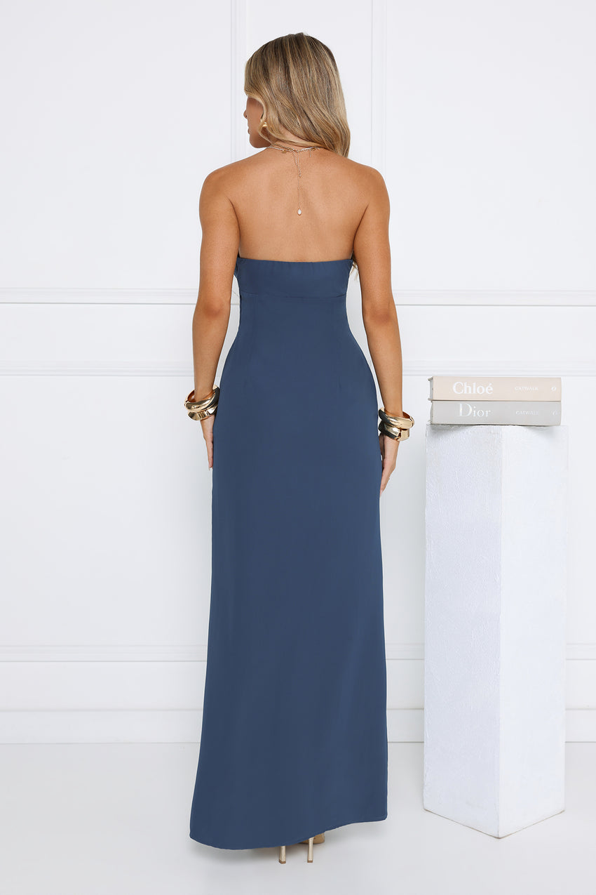 Twirl Queen Strapless Maxi Dress Teal