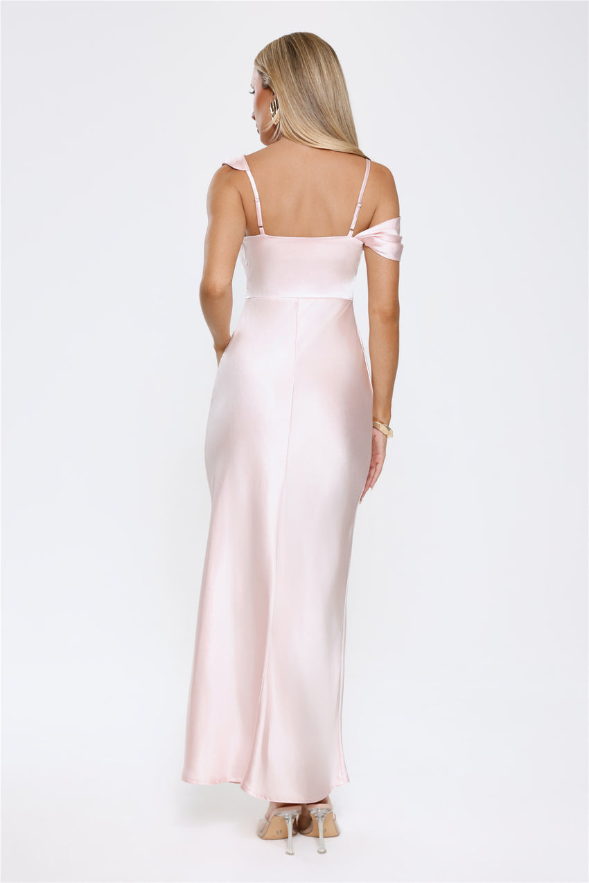 Glamorous Nights Satin Maxi Dress Pink