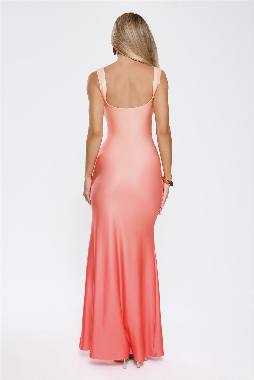Saffron Horizon Maxi Dress Peach