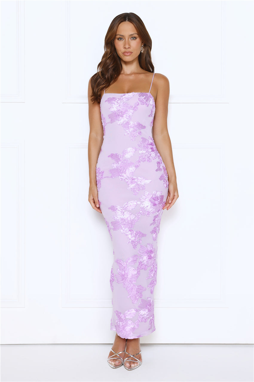 Estelle Mesh Maxi Dress Lilac