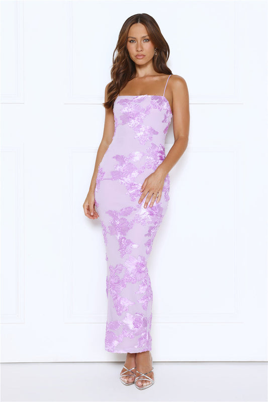 Estelle Mesh Maxi Dress Lilac