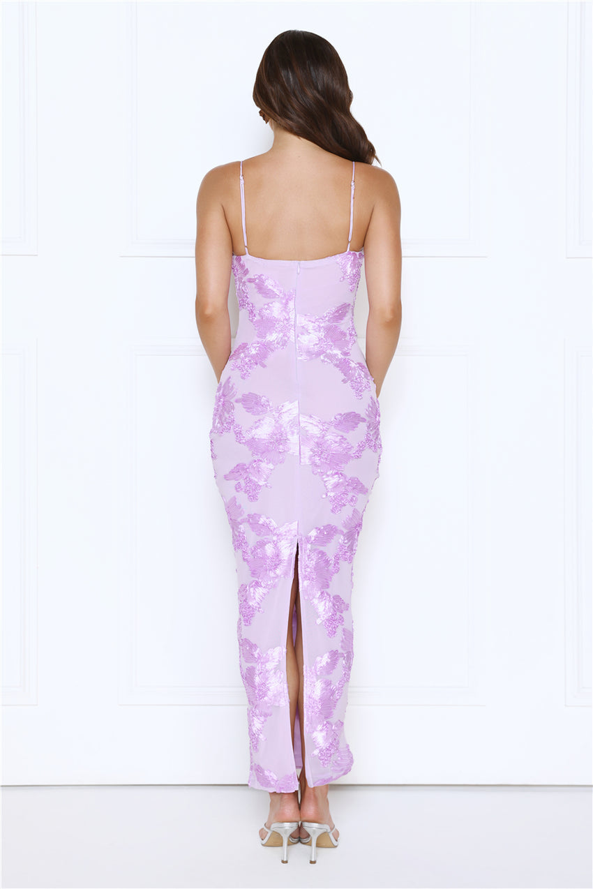 Estelle Mesh Maxi Dress Lilac