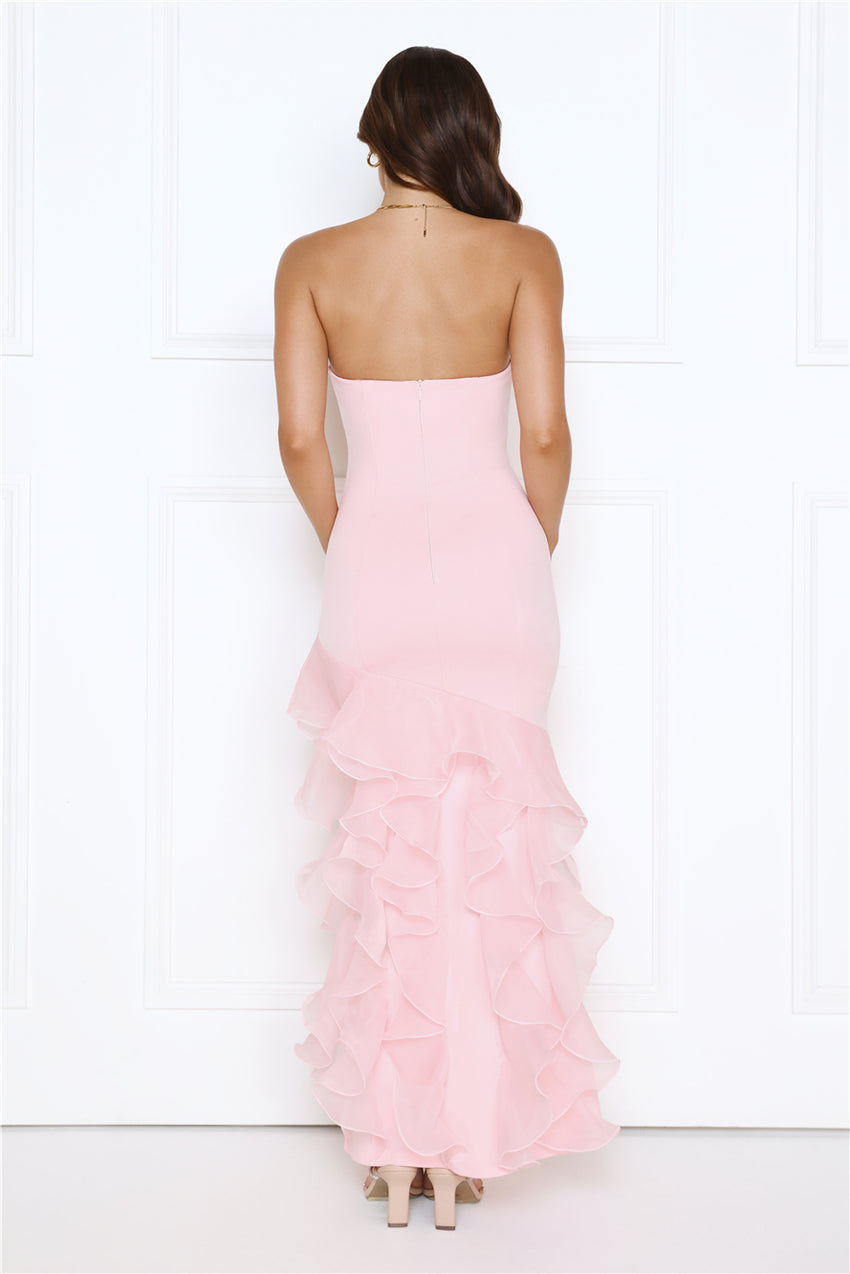 Lullaby Glow Strapless Maxi Dress Pink