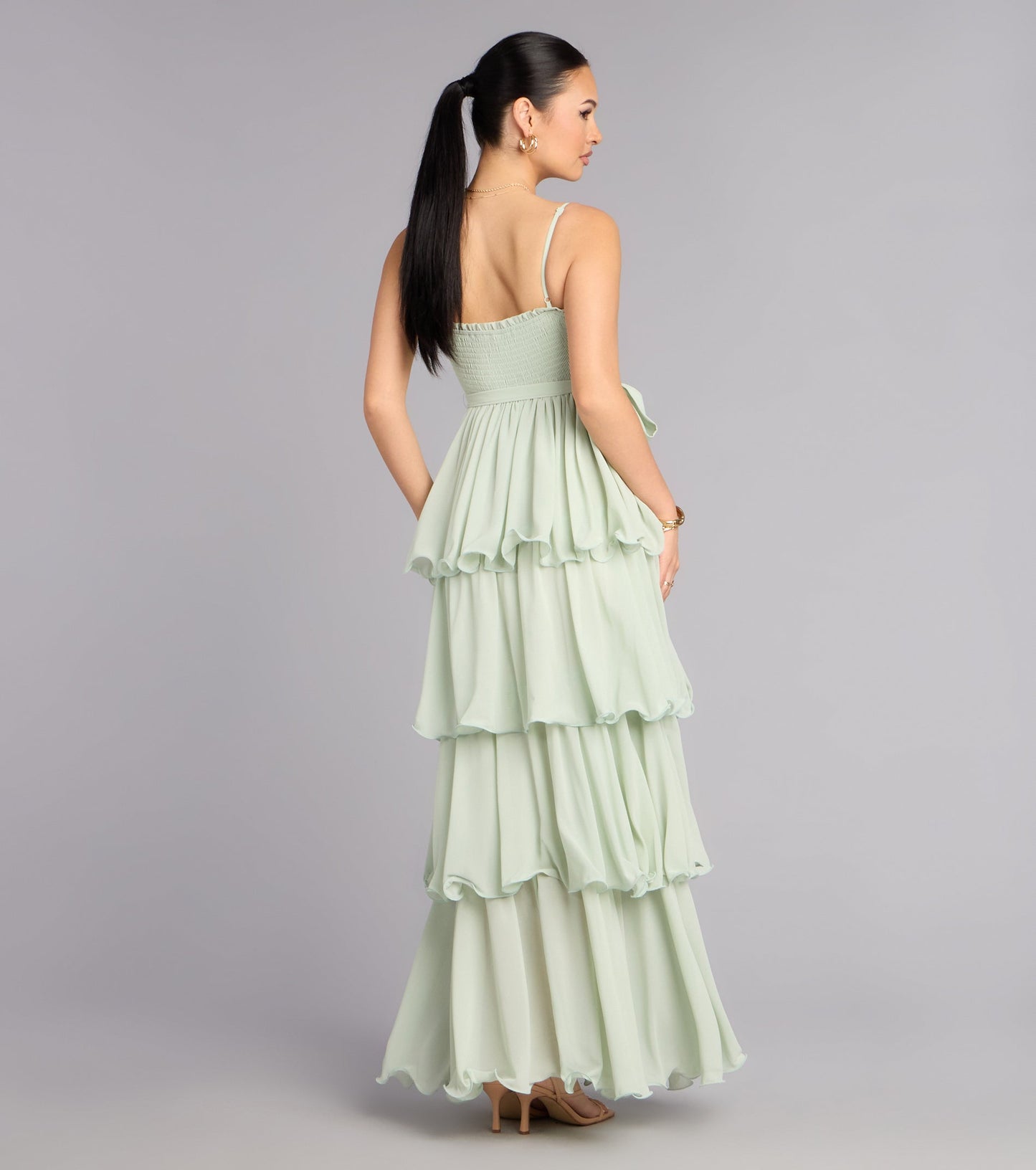 Love in Layers Ruffle Chiffon Maxi Dress