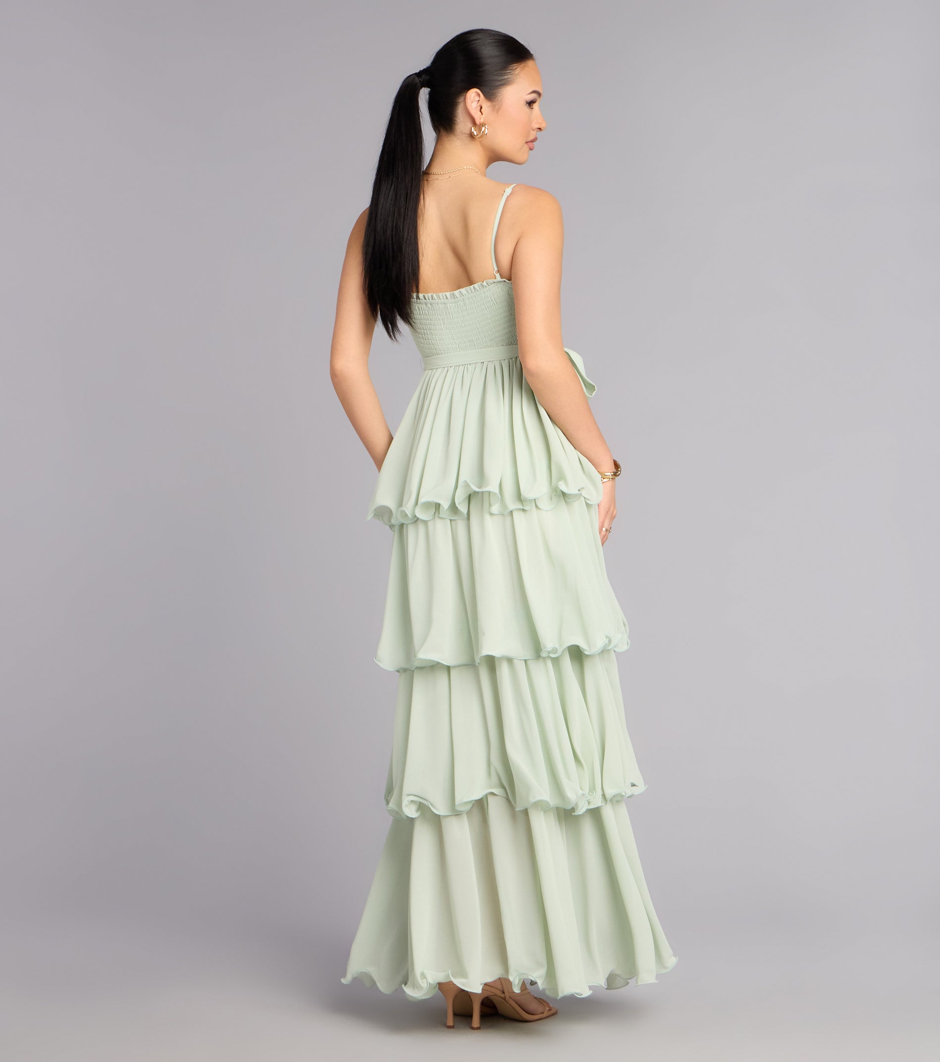 Love in Layers Ruffle Chiffon Maxi Dress