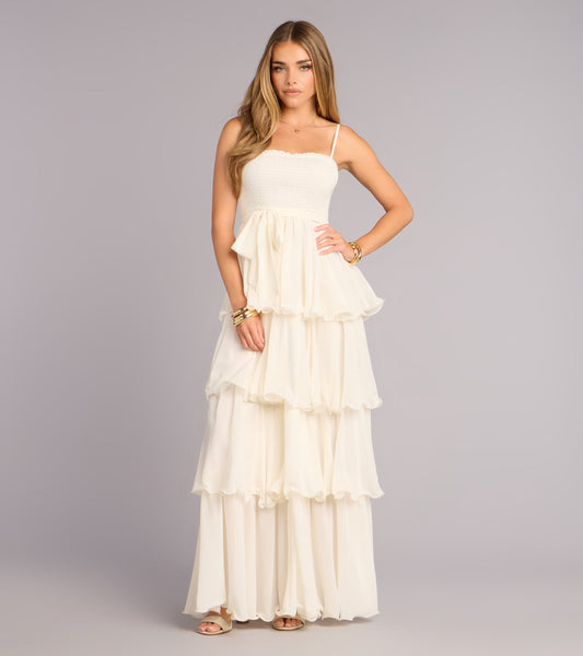 Love in Layers Ruffle Chiffon Maxi Dress