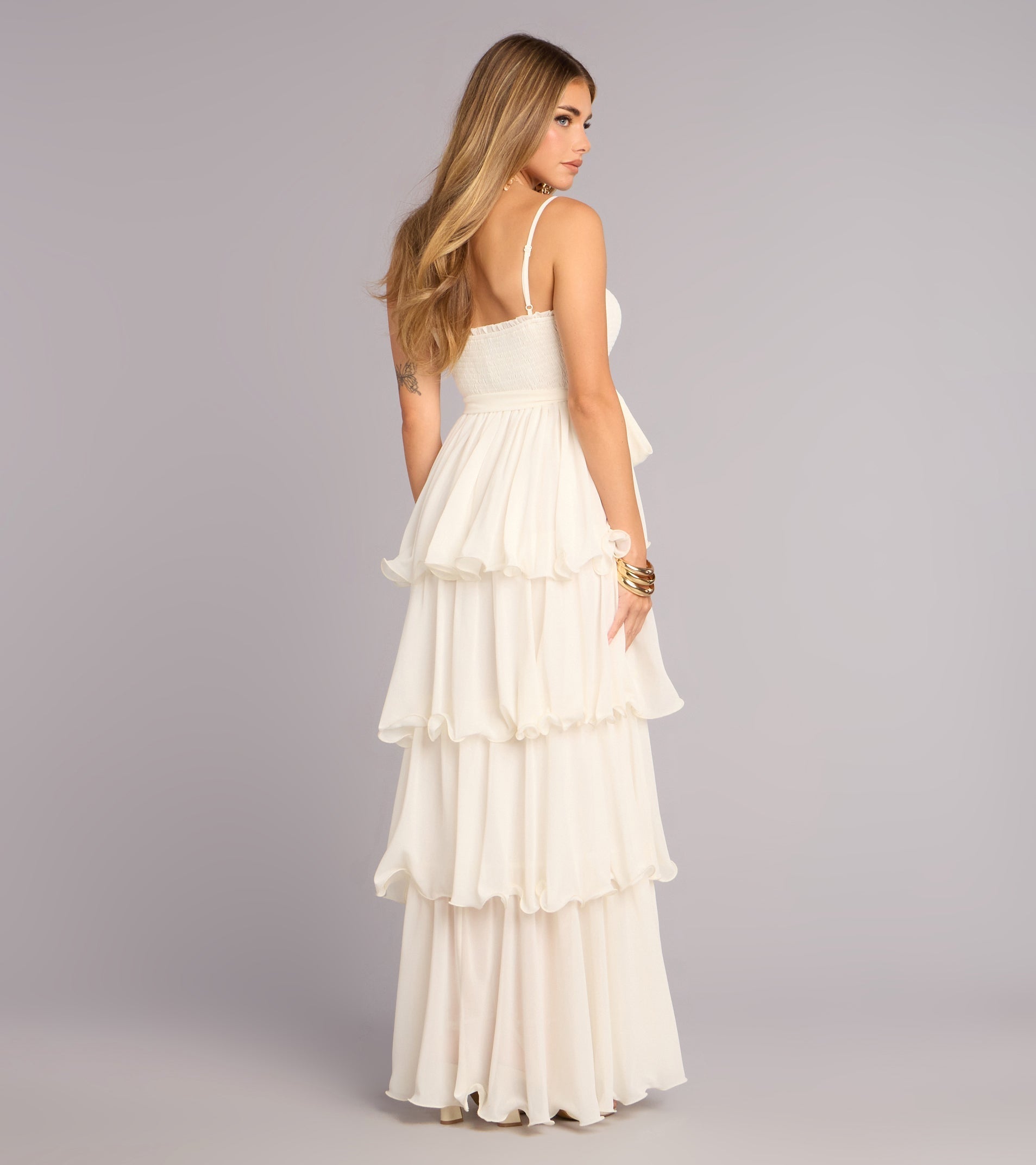 Love in Layers Ruffle Chiffon Maxi Dress