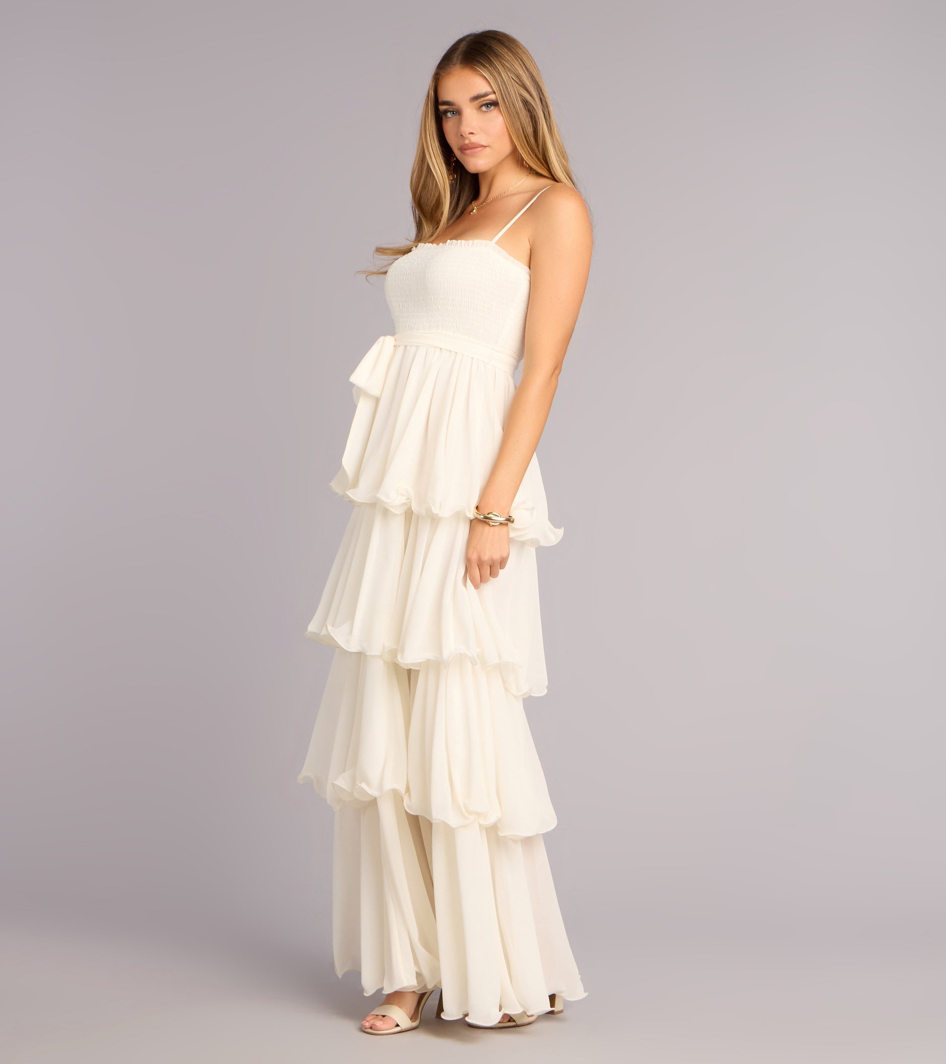 Love in Layers Ruffle Chiffon Maxi Dress