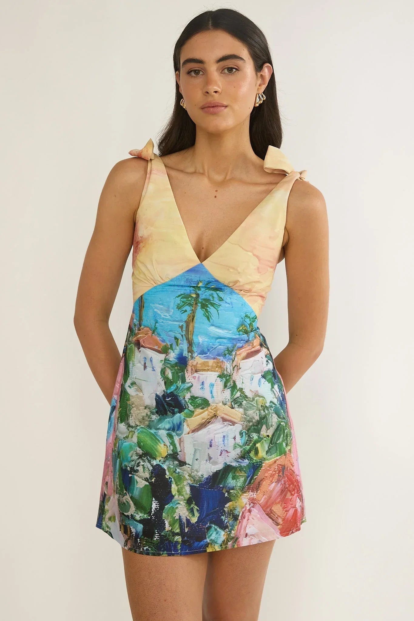 Mykonos Tie Shoulder Mini Dress Euro