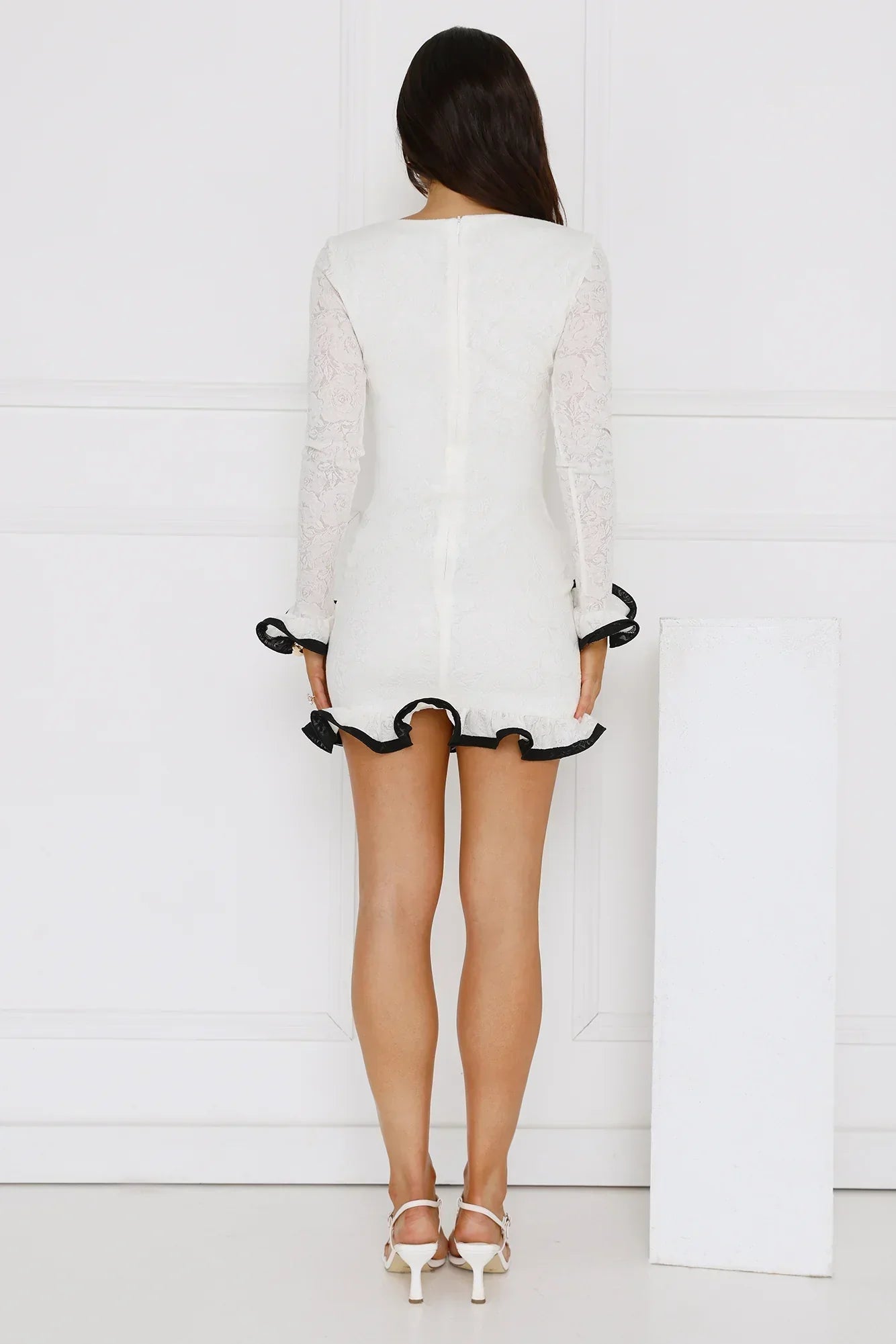 Luxury Lookbook Long Sleeve Mini Dress Off White