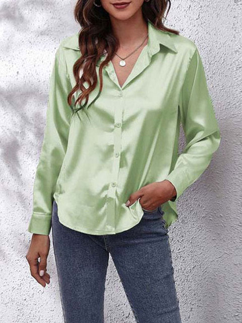 Sienna Satin Collared Top
