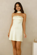 Personal Style Satin Mini Dress Yellow