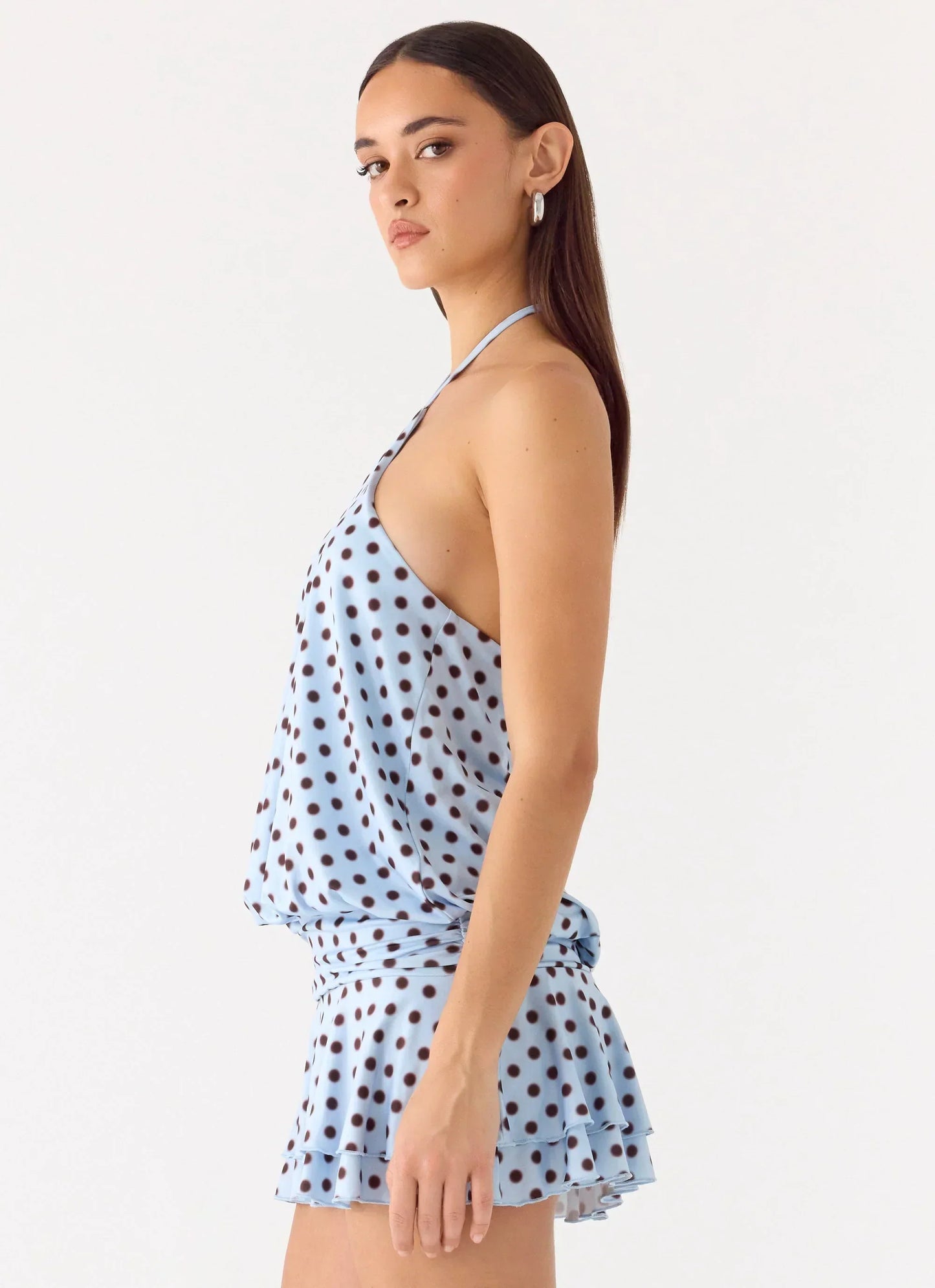 Keay Mini Dress - Blue Mocha Dot