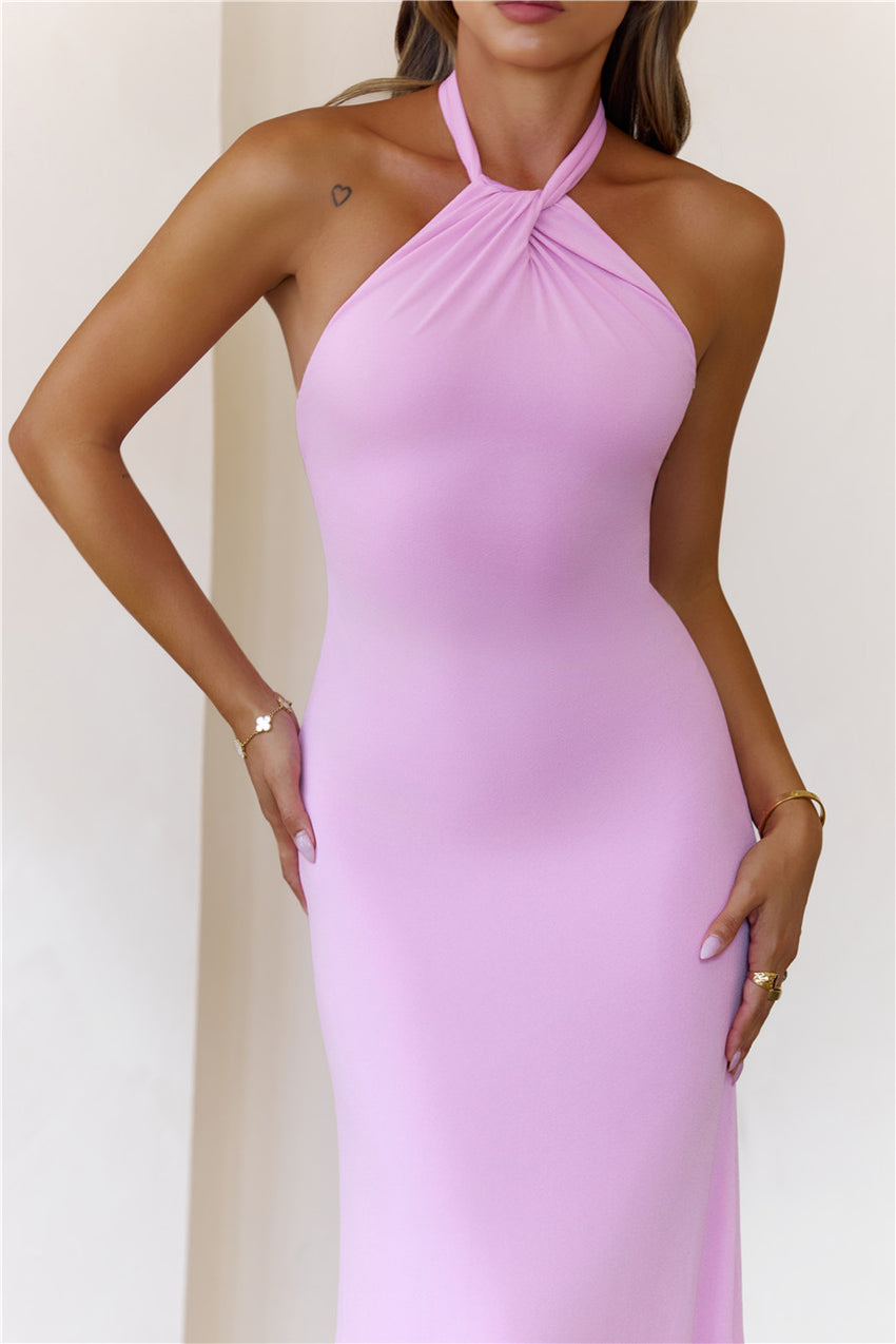Sparkalina Halter Maxi Dress Pink
