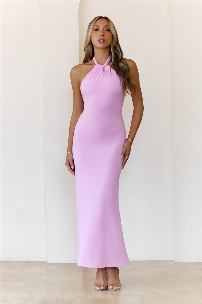 Sparkalina Halter Maxi Dress Pink