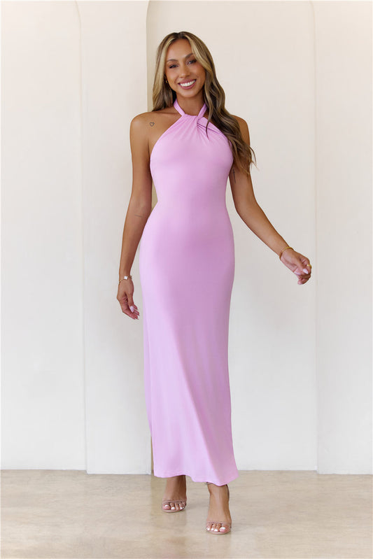 Sparkalina Halter Maxi Dress Pink