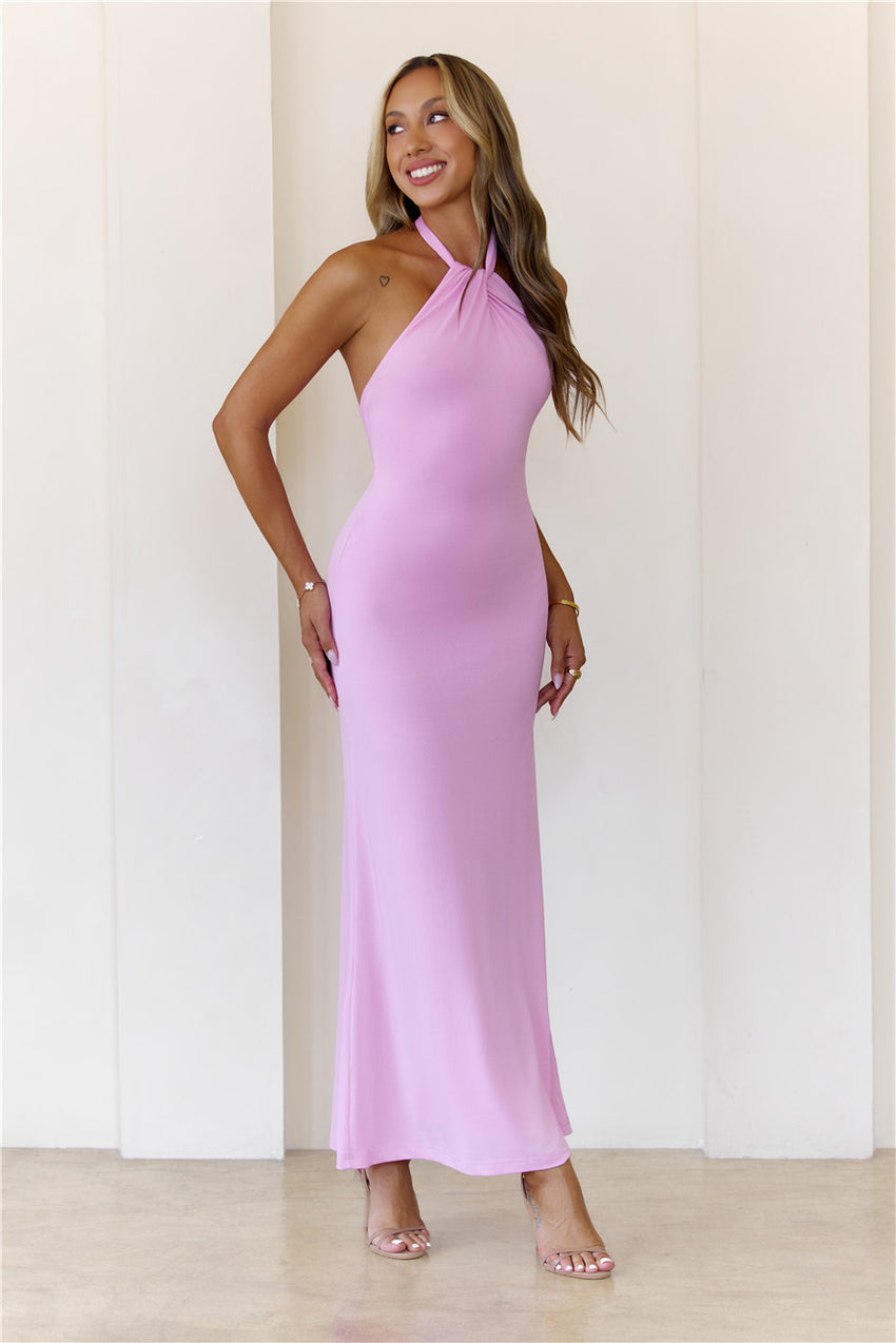 Sparkalina Halter Maxi Dress Pink