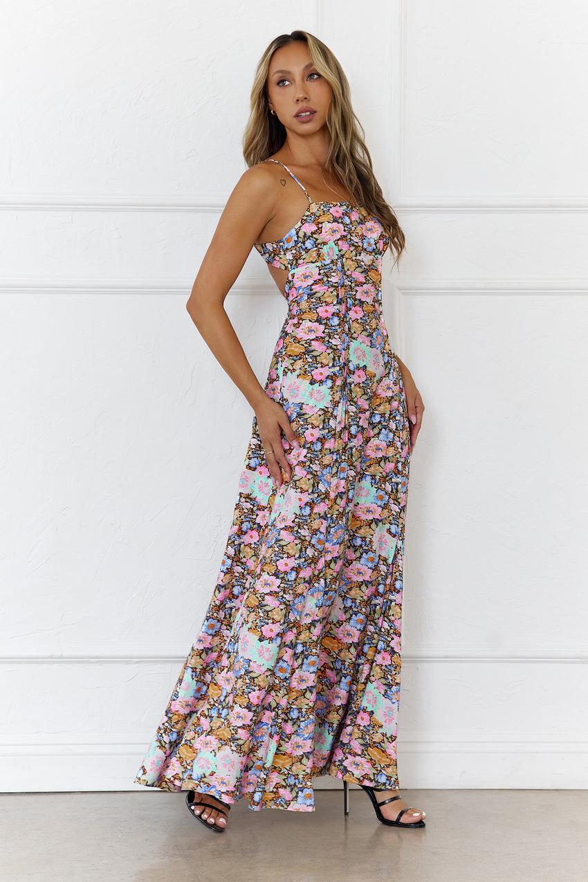 Palm Glow Maxi Dress Floral