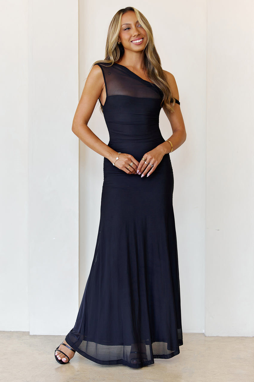 Bloom Baby Off Shoulder Maxi Dress Black