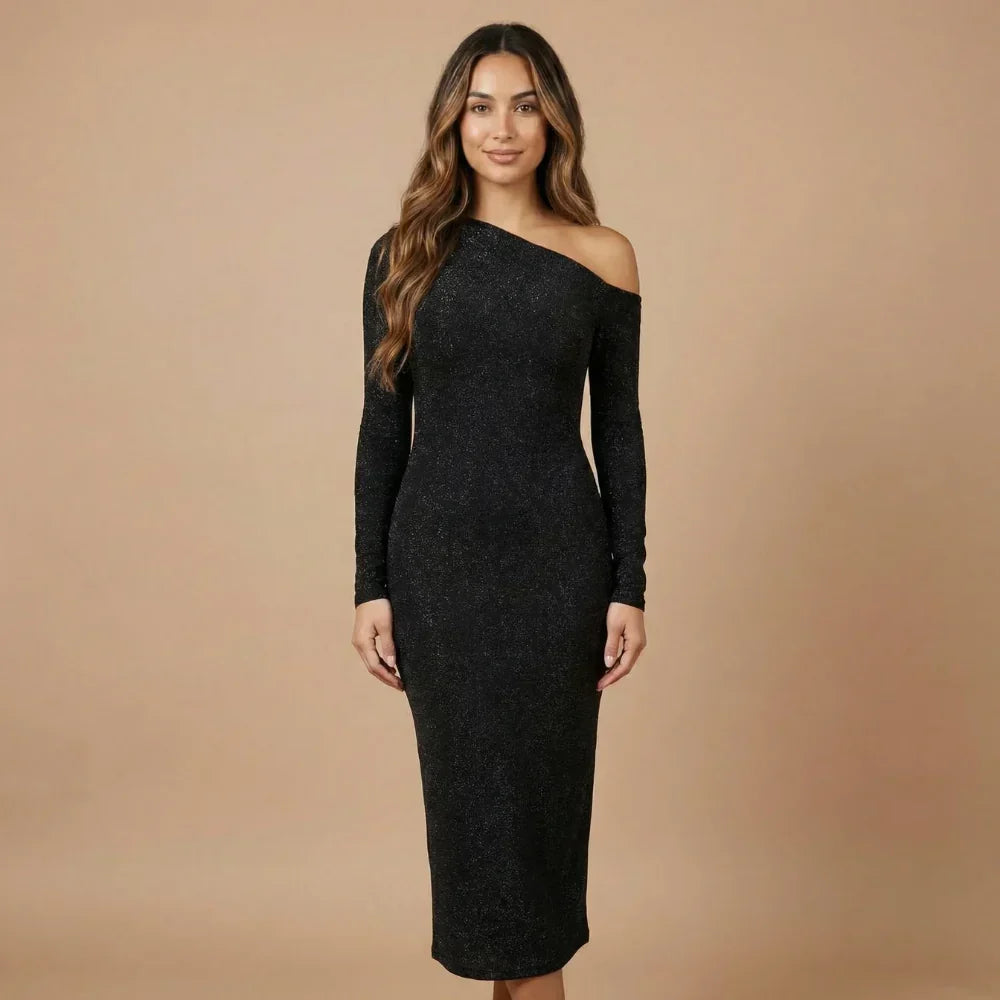 Simone Shimmer Maxi Dress