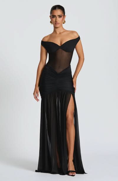 Raven Ruched Maxi Dress