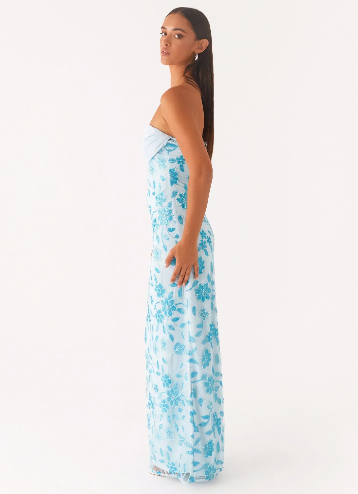 Prism Beaded Maxi Dress - Blue