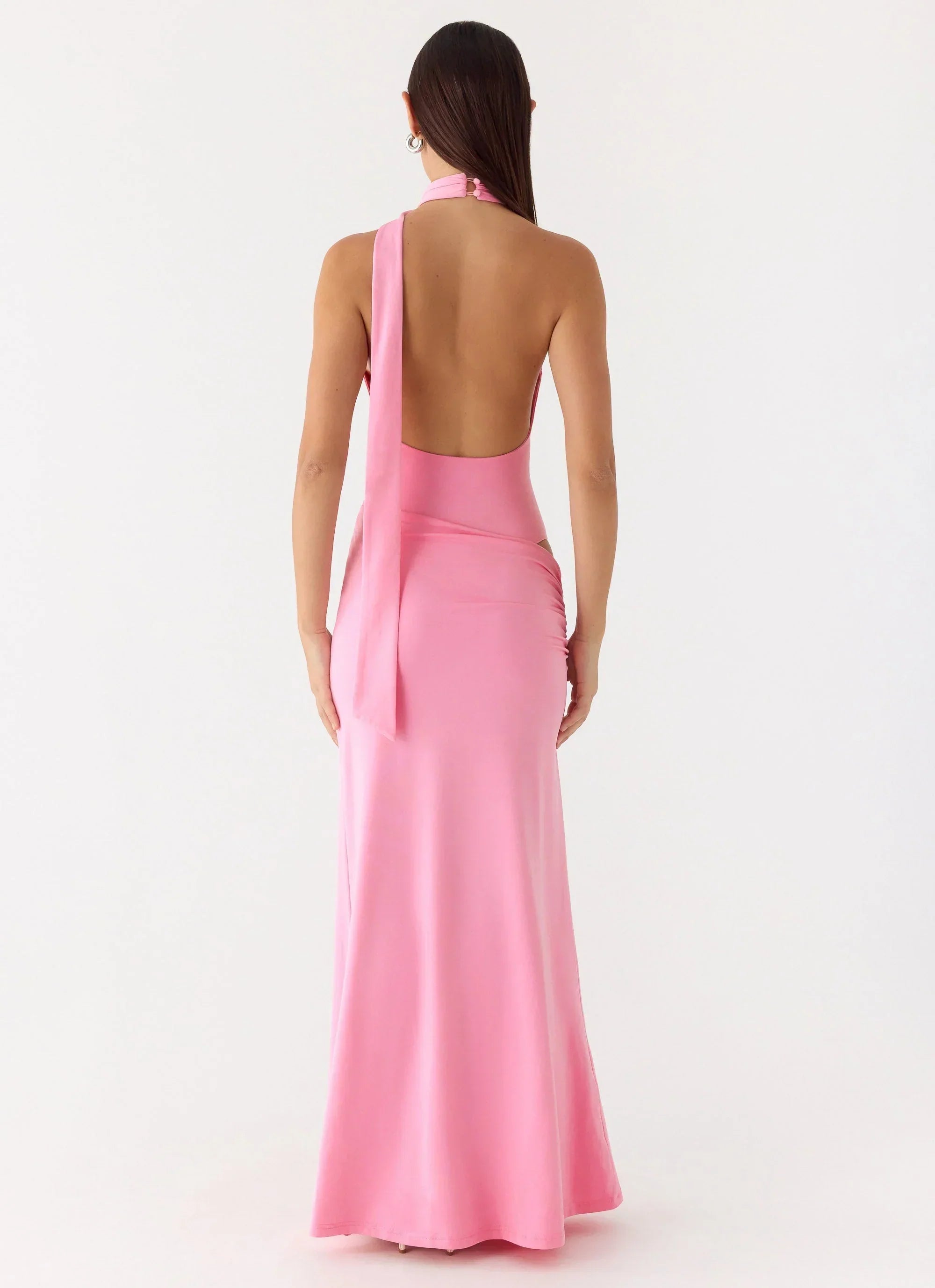 On My Way Bodysuit Maxi Dress - Pink
